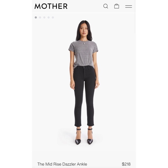 Mother Jeans: mid rise dazzler ankle black jeans